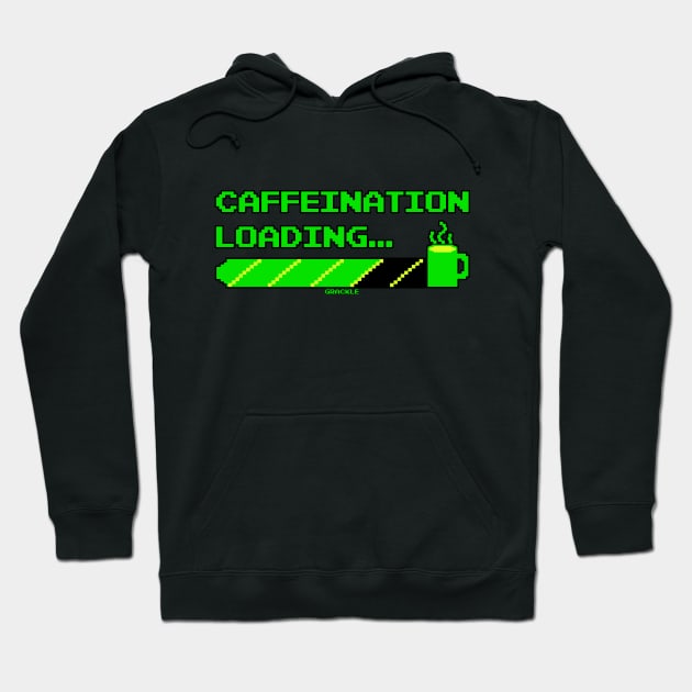 Retro Caffeine Meter (Green Version) Hoodie by Jan Grackle